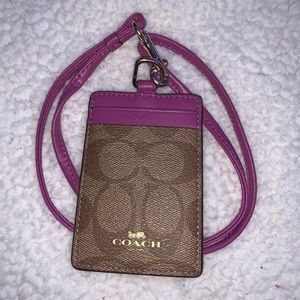 COACH I’d lanyard purple
